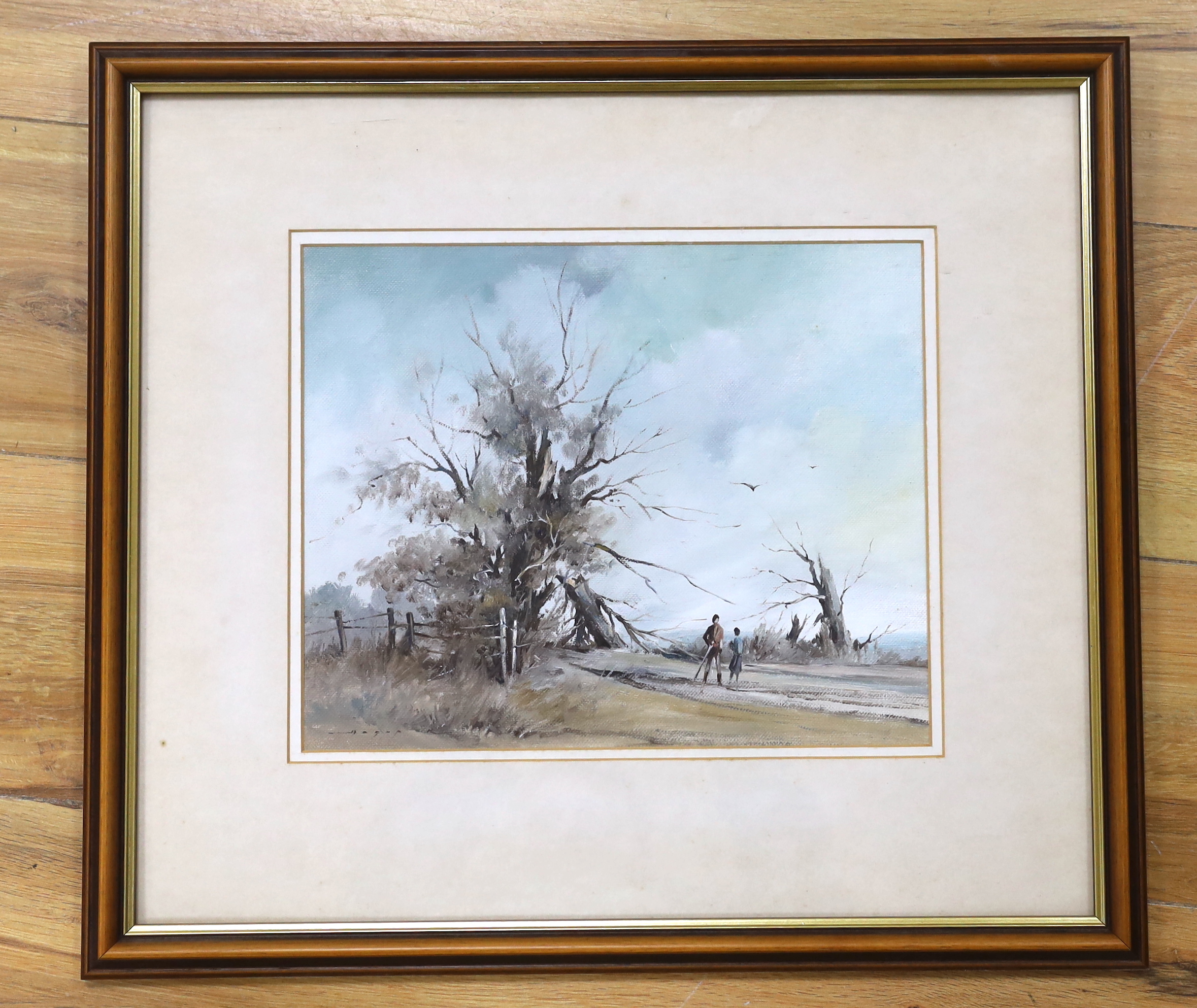 Hagop Kasparian (Contemporary local Sussex artist), oil, 'After The Storm', signed Hagop, various club members of the Federation signatures verso, 23 x 28cm